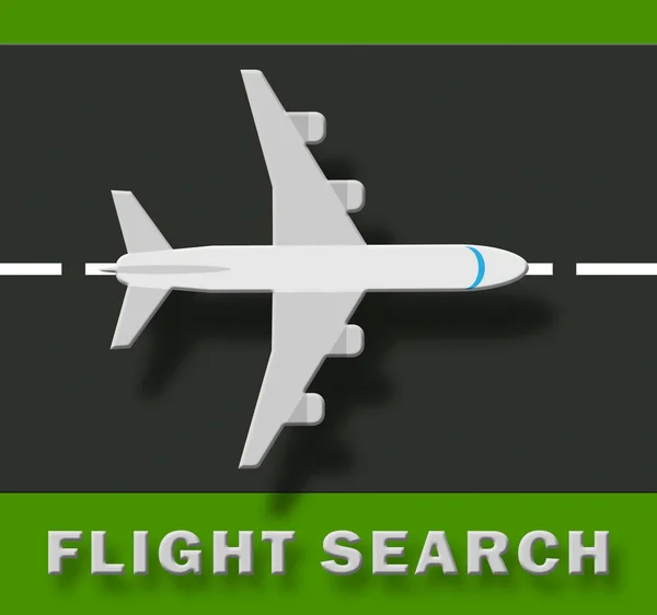 Flygsökning anger flygningar att hitta 3d Illustration — Stockfoto
