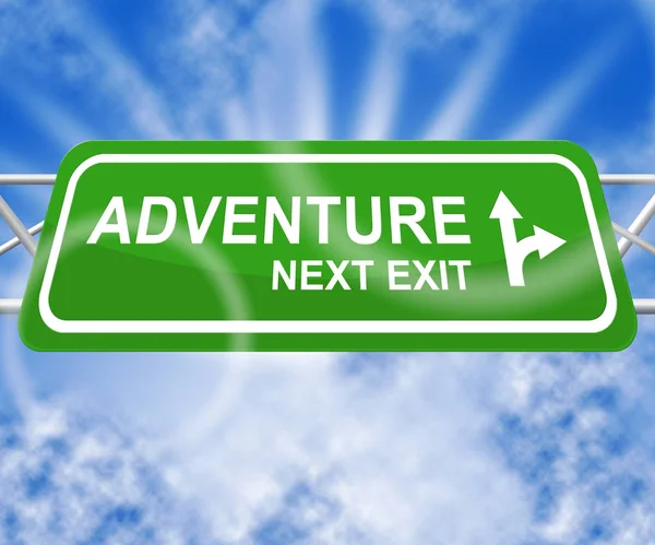 Signo de aventura significa actividad emocionante Ilustración 3d — Foto de Stock