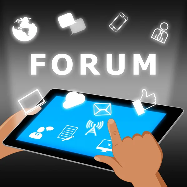 Forum Icons Represents Social Media 3d Illustration — Stock Photo, Image