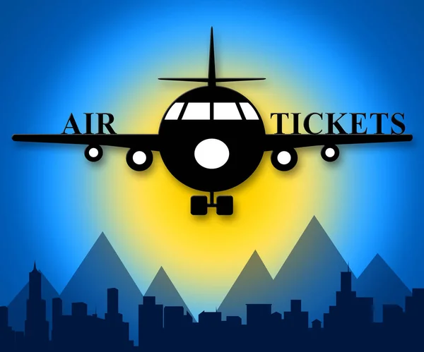 Flugtickets bedeutet Flugbuchung 3D-Illustration — Stockfoto