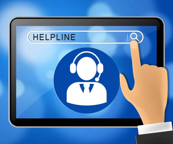 Helpline Tablet Shows Faq Advice 3d Illustration — Stock Photo, Image