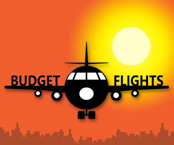 Budget Voli significa offerta speciale 3d Illustrazione — Foto Stock