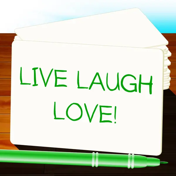 Live lachen Liebe, die fröhliches Leben repräsentiert 3D-Illustration — Stockfoto