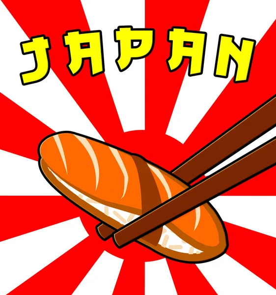 Japan Sushi toont Japanse keuken 3d illustratie — Stockfoto