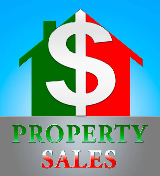 Property Sales Meaning House Selling 3d Illustration — Stock Photo, Image