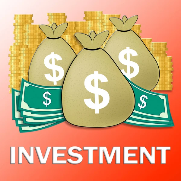 Investeringar dollar visar handel investera 3d Illustration — Stockfoto
