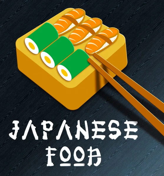 Japanese Food Showing Japan Cuisine 3d Illustration — Stock Photo, Image