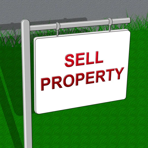 Sell Property Means House Sales 3d Illustration — Stock Photo, Image