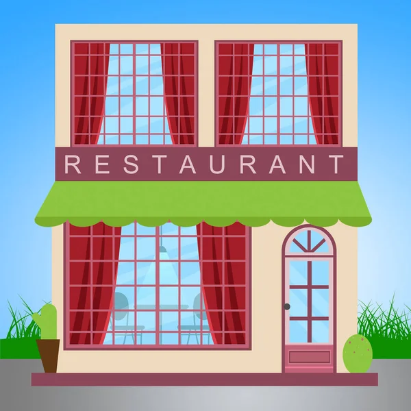 Ресторанна вечеря показує їжу 3d ілюстрація — стокове фото