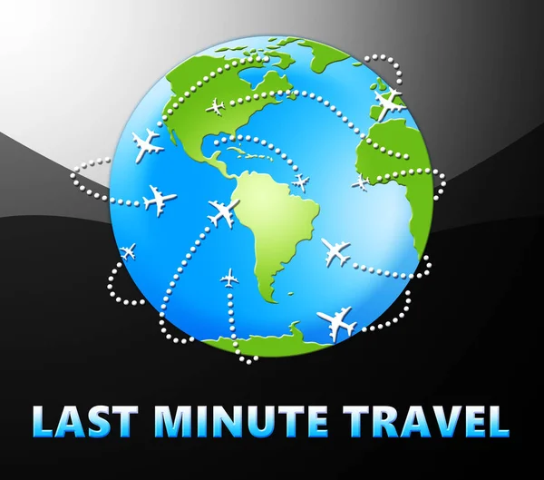 Last Minute Travel Significado Late Bargains Ilustración 3D —  Fotos de Stock