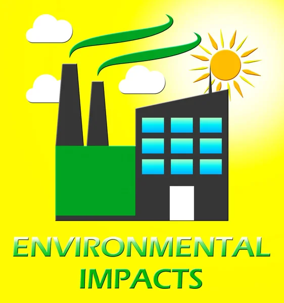 Воздействие на окружающую среду представляет экологический эффект 3D иллюстрации — стоковое фото