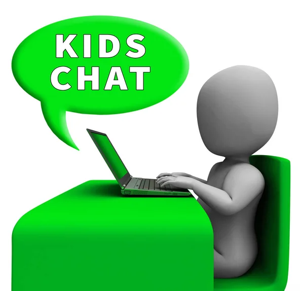 Dzieci dziecko wyświetlone Chat Messenger renderowania 3d — Zdjęcie stockowe