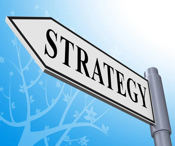Strategie teken vertegenwoordigt Planning Commerce 3d illustratie — Stockfoto