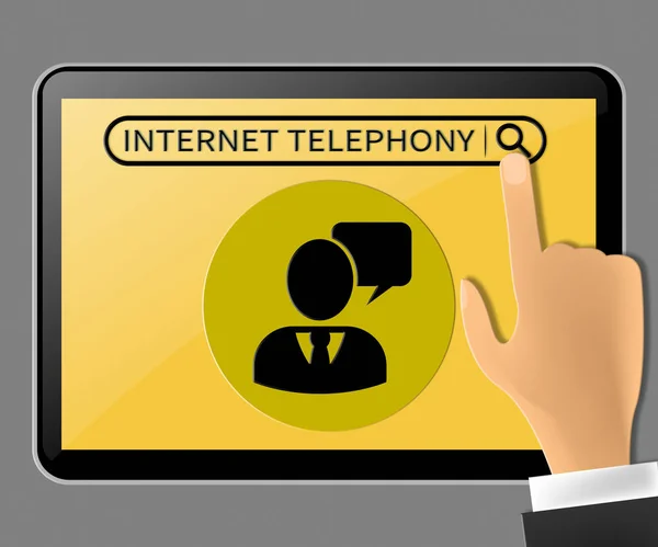 Telefonía por Internet que representa la banda ancha de voz Ilustración 3d —  Fotos de Stock