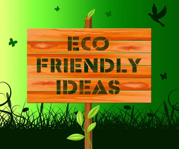 Eco-vriendelijke ideeën betekent groene concepten 3d illustratie — Stockfoto