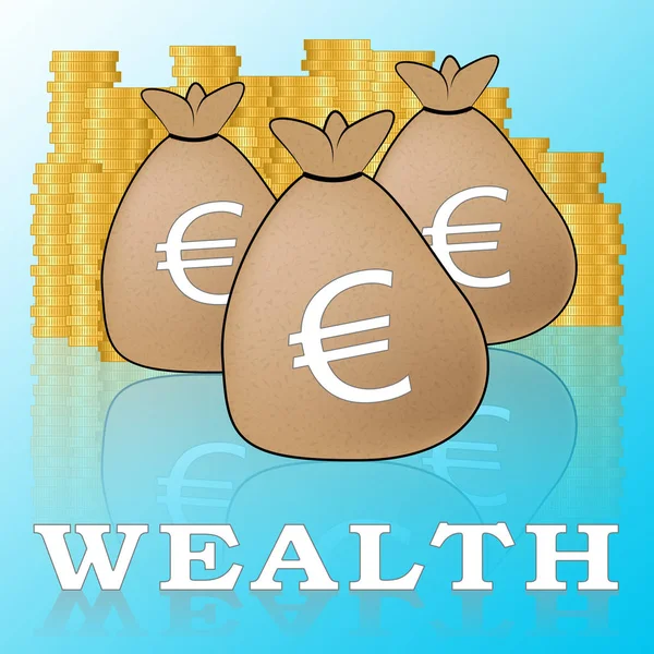 Euro Wealth Means European Currency 3d Illustration — Stock Photo, Image