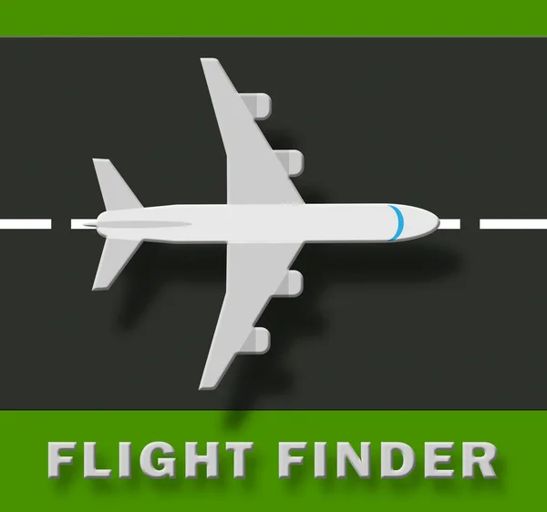 Flyg Finder indikerar flyg forskning 3d Illustration — Stockfoto