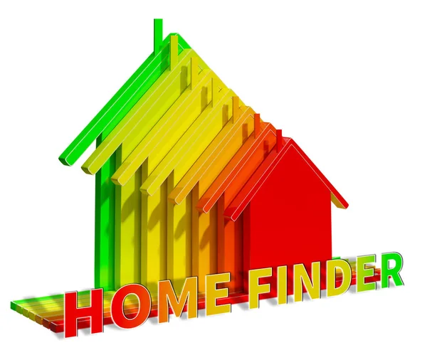 Home Finder Means Housing Residence 3d Illustration — Stock Photo, Image