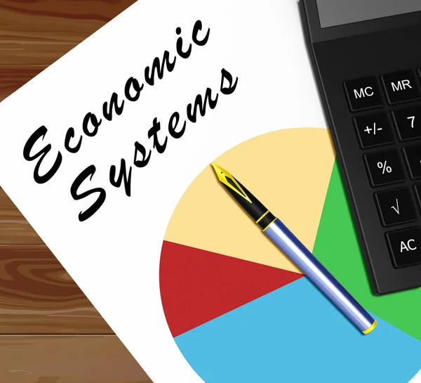 Economische systemen Shows financiële netwerk 3d illustratie — Stockfoto