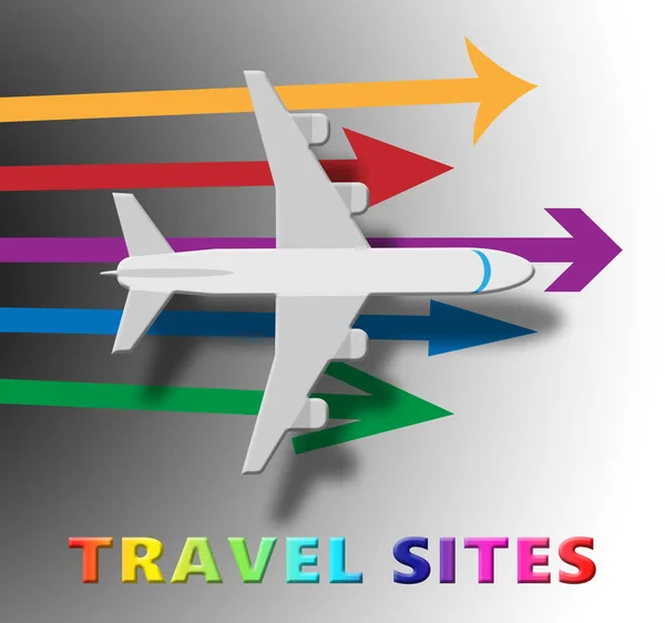 Travel Sites Meaning Online Vacations 3d Illustration — Stock Photo, Image