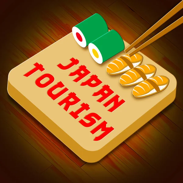 Japonia turystyka reprezentuje Japonii kuchni 3d ilustracja — Zdjęcie stockowe