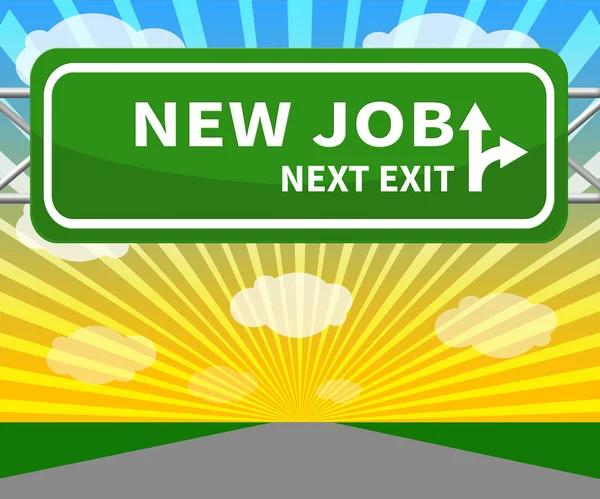 Nieuwe baan teken betekent werkgelegenheid 3d illustratie — Stockfoto