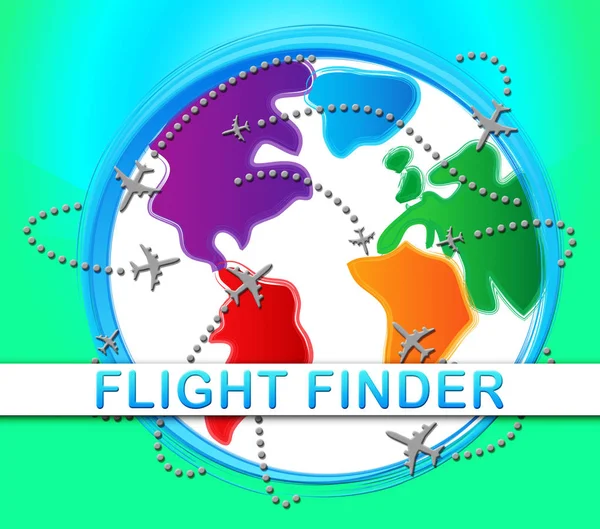 Flight Finder Indicating Flights Research 3d Illustration — Stock Photo, Image
