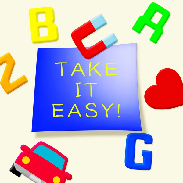 Take It Easy Indicates to Relax 3d Illustration — Stock Photo, Image