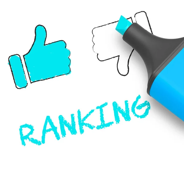 Ranking Thumbs Up middelen Performance verslag 3d illustratie — Stockfoto