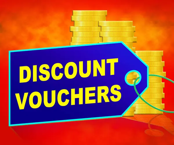 Discount Vouchers Means Saving Money 3d Illustration — Stock Photo, Image