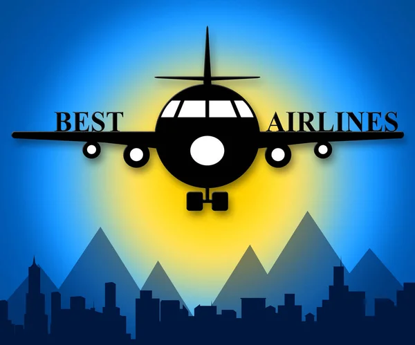 Beste luchtvaartmaatschappijen Shows bovenaan luchtvaartmaatschappij 3d illustratie — Stockfoto