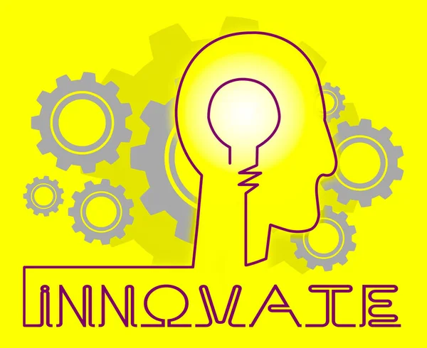 Innovate Cogs Means Innovating Creative And Ideas — Stock Photo, Image