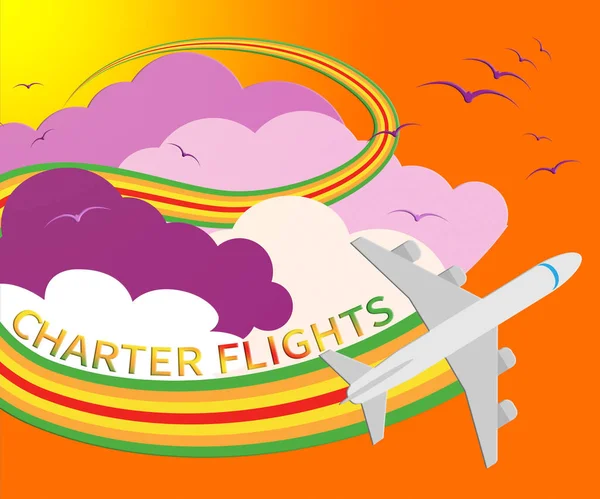Charterflüge zeigen Gruppenflug 3d Illustration — Stockfoto