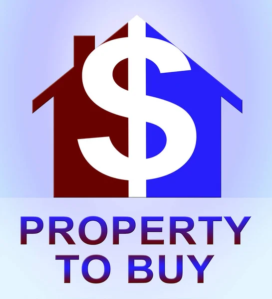Propriedade para comprar Representa vender casas 3d ilustração — Fotografia de Stock