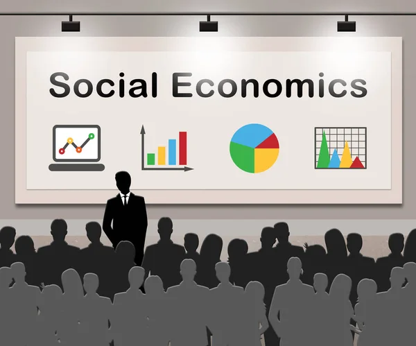 Социальная экономика означает социально-экономическое финансирование 3d Иллюстрация — стоковое фото