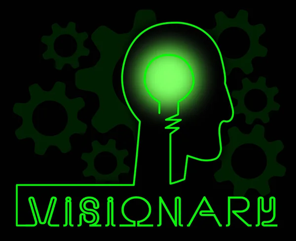 Visionary Brain Represents Insights Strategist And Ideals — Stock Photo, Image