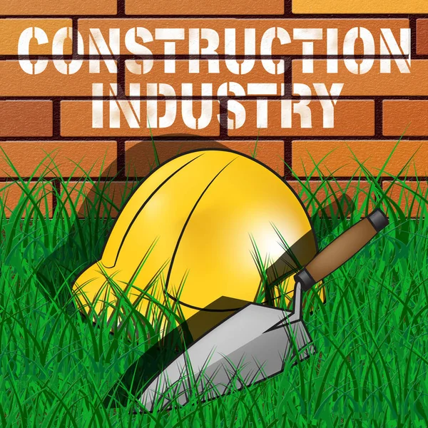 Construction Industry Represents Building Sector 3d Illustration — Stock Photo, Image