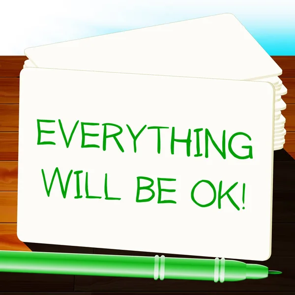 Everything Will Be Ok Cards 3D Illustration — стоковое фото