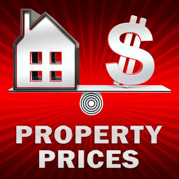 Property Prices Displays House Cost 3d Illustration — Stock Photo, Image