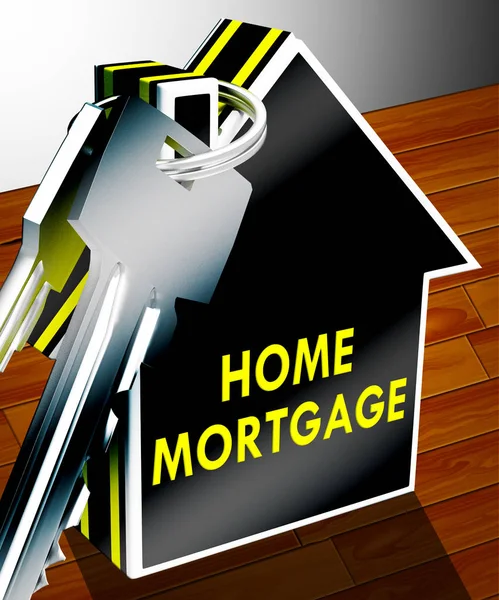 住房抵押贷款显示房子贷款 3d 渲染 — 图库照片