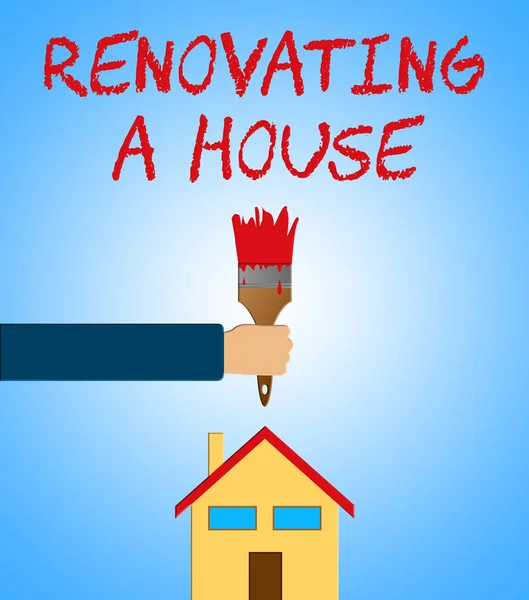 Renovating A House Meaning Home Renovation 3d Illustration — Stock Photo, Image