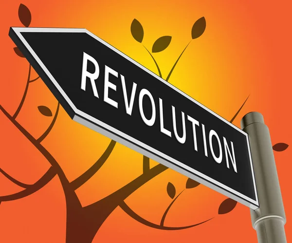 Sinal de revolução Significado Regime Mudança Ilustração 3d — Fotografia de Stock