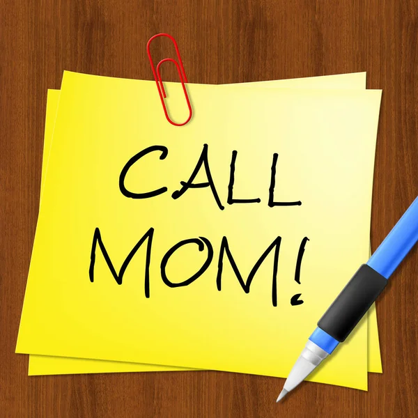 Call Mom Represents Talk To Mother 3d Illustration — Stock Photo, Image