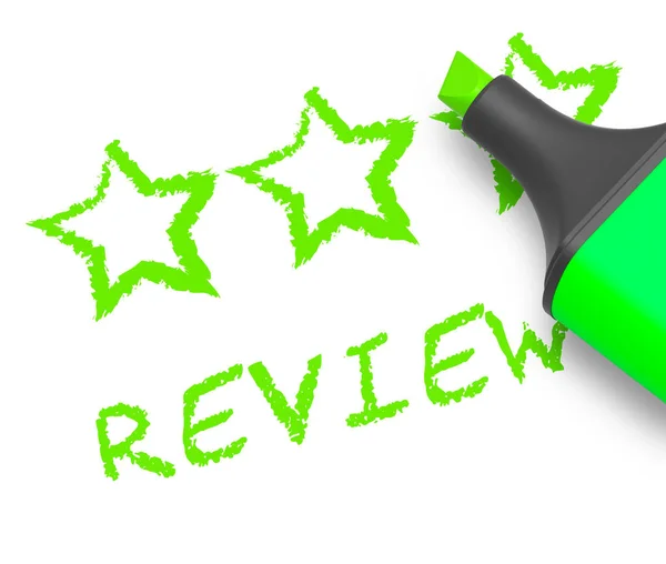 Review Stars Means Feedback Report 3d Illustration — Stock Photo, Image