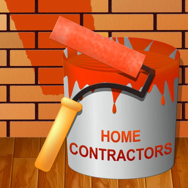Home Contractors Showing Construction Companies 3d Illustration — Stock Photo, Image