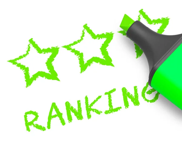 Ranking Stars Means Performance Report 3d Illustration — Stock Photo, Image