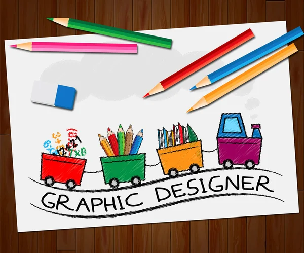Designer gráfico significa projetar trabalho ilustração 3d — Fotografia de Stock