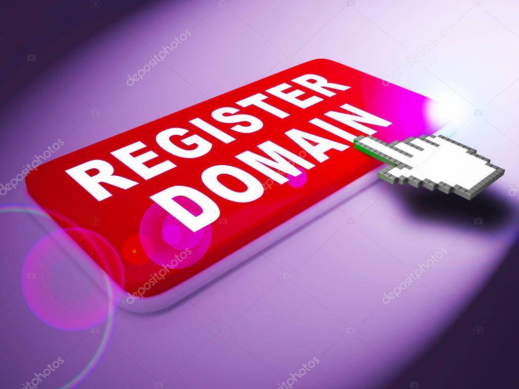Register Domain Indicates Sign Up 3d Rendering