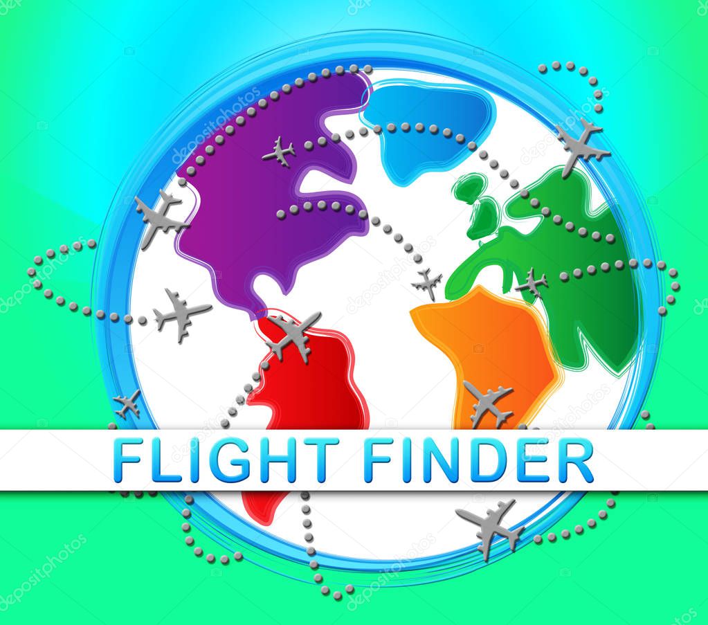 Flight Finder Indicating Flights Research 3d Illustration 