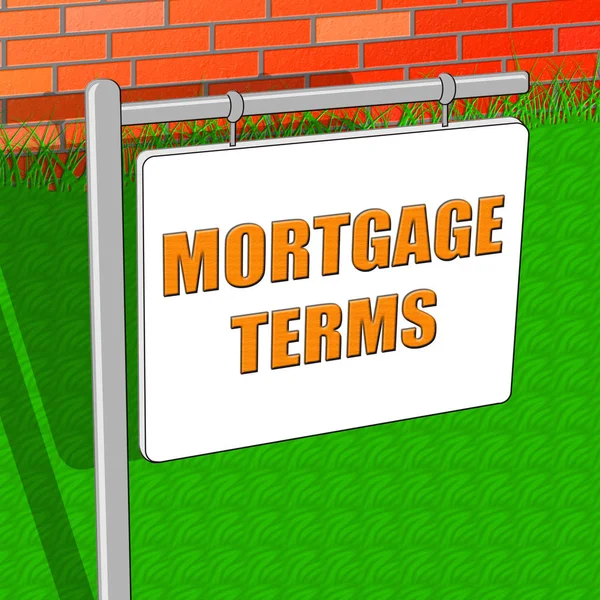 Mortgage Terms Represents Housing Loan 3d Illustration